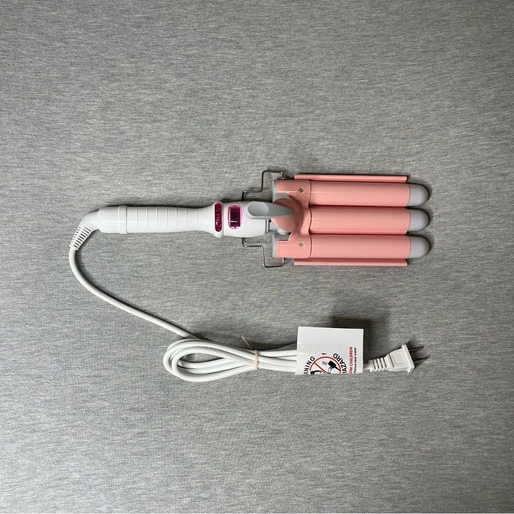 Insert Waves Here Pink Triple Barrel Hair Waver